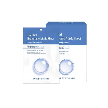 PRETTYSKIN Essential Hyaluronic - Mascarilla coreana para el cuidado de la piel (paquete de 10)