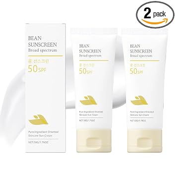 Protector solar de frijoles, loción de protección solar, SPF 50+ crema