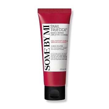 SOME BY MI Snail Truecica Miracle Repair Limpiador de gel de pH bajo – 3.38 onzas, 3.4 fl oz – Hecho de mucina de caracol para piel sensible – Lavado facial diario para limpieza profunda e hidratación de la piel – Cuidado de la piel coreano