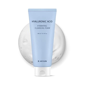 JAYJUN - Espuma limpiadora hidratante de ácido hialurónico de 10.1 onzas líquidas, limpiador facial hidratante de ácido hialurónico de 8 tipos, limpiador facial hidratante coreano