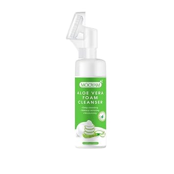 Limpiador de espuma de aloe vera, limpieza profunda, desmaquillante, hidratante, 5.2 fl oz