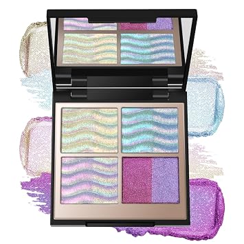 Chameleon - Paleta de sombra de ojos holográfica con purpurina, sombra de ojos de cambio de color duochrome, iluminador de ojos iridiscente de esquina interior de alta pigmentación, maquillaje de ojos