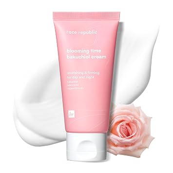 Face Republic Blooming Time Bakuchiol Cream 50ml 1.69 fl oz | Crema nutritiva de día y noche, cuidado de las arrugas, Bakuchiol, adenosina, piel firme, elástica y regordeta | Cuidado de la piel
