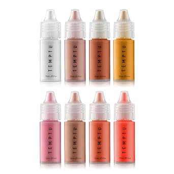 TEMPTU S/B Airbrush Blush & Highlighter Starter Set: Maquillaje de larga duración, fórmula para construir rocío ilumina la tez, todo tipo de piel, 8 unidades (paquete de 1)