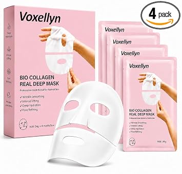 Máscara profunda de bio-colágeno, mascarilla facial hidratante de hidrogel durante la noche, minimización de poros, elasticidad, relleno, artículos esenciales de viaje y regalos de cuidado