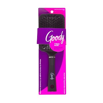 Goody Cepillo de paleta desenredante, negro, desenredante de estilo personalizado con cerdas de nailon y jabalí, úsalo como cepillo desenredante o peinado para hacer frente a enredos y nudos, para cabello grueso