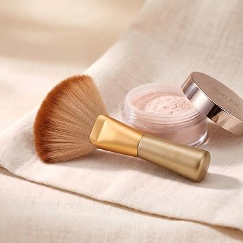 Cepillo de ventilador profesional grande, cepillo esponjoso para polvo suelto, fijación, bronceador e iluminador. Aplicación impecable de bronceado en aerosol, maquillaje corporal o artículos