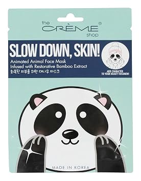 The Crème Shop Korean Skincare Beauty Full Facial Advanced Sheet Daily Natural Essence fácil de usar Soothin - Up, Máscara de hoja de piel animal/Máscara de hoja facial coreana animada (Panda)