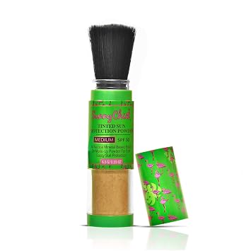 Protector solar en polvo tintado pincel mineral protector solar SPF30 .23OZ (mediano)