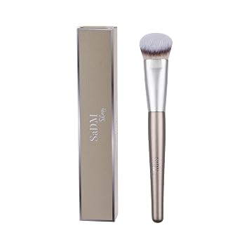 Brocha de maquillaje contorneada – Brocha mezcladora de base para polvo, crema, contorno, bronceador, mezcla de rubor e iluminador – Brocha de maquillaje profesional – Brocha de maquillaje de cara
