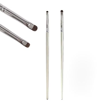 Mini cepillo para difuminar para delineador de ojos, 2 brochas pequeñas para sombra de ojos y delineador de ojos de precisión, pincel delineador de ojos para corrector líquido de gel en polvo, crema, juego de brochas de maquillaje de ojos