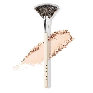 Haleys Brocha de maquillaje con abanico, cerdas suaves, polvo para