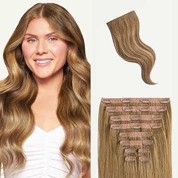 Luxy Classic Clip-In Hair Extensions Bronde Balayage (7T18)