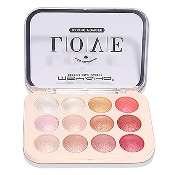 Mivota Paleta facial y de ojos horneada todo en uno, resaltador, contorno de rubor y sombra de ojos, polvo mezclable suave y sedoso, tonos naturales de baja saturación, paleta de maquillaje