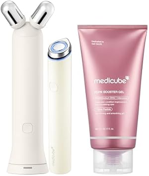 medicube At-Home - Juego de dispositivos de contorno y definición | Dispositivo de masaje y cuidado de la piel 2 en 1 con gel potenciador de PDRN | ADN de salmón PDRN, péptidos y niacinamida |