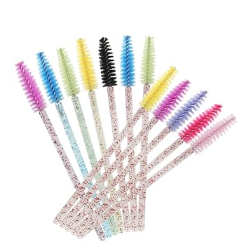 100pcs Lash Applicator Makeup Brushes Disposable Mascara Wands Pink Makeup Brushes for Eyeshadow Lash Fan