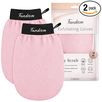 Paquete de 2 guantes exfoliantes, manoplas exfoliantes coreanas, exfoliante