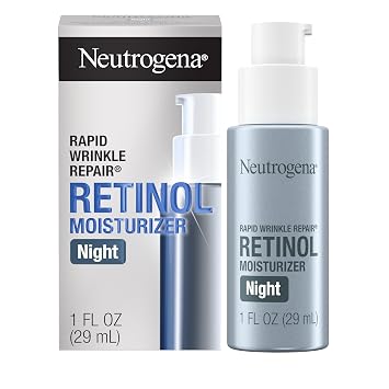 Neutrogena Crema hidratante de noche para reparación rápida de arrugas, 1 onza líquida