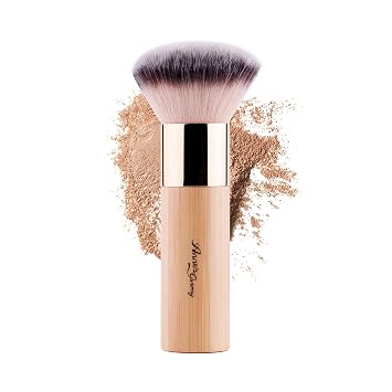 ANNE'S GIVERNY Maquillaje Fundación Esponja Cepillo Bronceador Polvo Suelto Rubor Acabado Aerógrafo Buffer Contorno Kabuki Blender (Bambú)