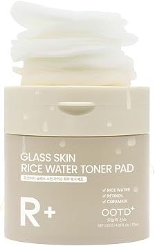 Almohadillas de tóner de agua de arroz #OOTD para piel de vidrio, 70 almohadillas | Korean Skincare