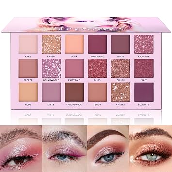 UCANBE Kit de paleta de sombra de ojos profesional de 18 colores con aroma desnudo, larga duración, multi brillo reflectante mate con brillo prensado, perlas de sombra de ojos, maquillaje en polvo