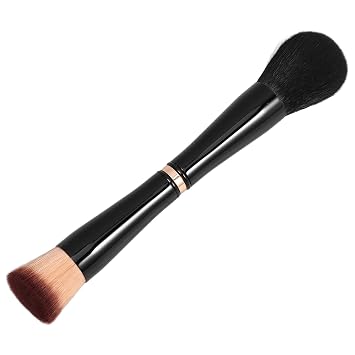 Abaodam 4-in-1 Double-ended Makeup Brush Set Black Foundation Concealer Powder Blending Brush for Women Face Makeup Application