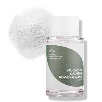 IsNtree Lavado en polvo de artemisa 0.53 oz | Peeling suave | Limpiador de burbujas enzimáticas | Alivia la piel sensible