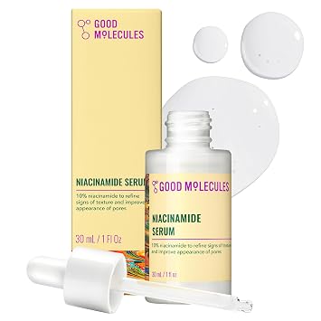 Good Molecules Suero de niacinamida - Suero facial B3 equilibrante de niacinamida al 10% para acné, tono, textura, iluminador e hidratante para el cuidado de la piel para la cara
