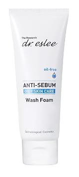 Espuma de lavado antisebo, limpiador facial para piel grasa (3.3 onzas líquidas), espuma limpiadora dermatológica no irritante para lavado facial, controla el exceso de sebo, alivia la irritación, sin sulfato, cuidado de la piel coreano