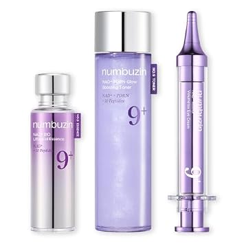 numbuzin No.9 NAD+ Bio-Lifting Trio | Juego completo de reafirmación y cuidado de arrugas con tóner, esencia y crema para ojos