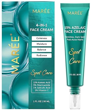 MAREE Crema facial de ácido azelaico al 15% - Crema de suero de ácido