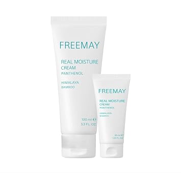 freemay Juego de crema hidratante real (3.4 fl oz + 1.0 fl oz), hidratante facial coreano para hidratación y calma, vegano, ligero, agradable para la piel sensible