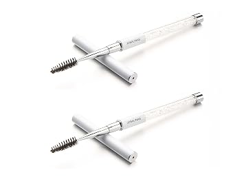 2 cepillos de rímel para cejas, cepillos de pestañas, varitas de rímel, aplicadores de bobina, cepillos cosméticos portátiles con carretes de tapa, cepillos para extensiones de pestañas y