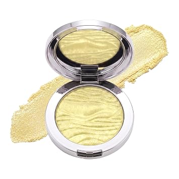 Paleta de iluminadores holográficos transparentes, sombra de ojos iridiscente, polvo brillante ligero, brillo sutil para esquinas interiores, pómulos, 04# amarillo lima (0.22 oz)
