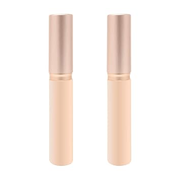 yueton Paquete de 2 cepillos de labios de silicona de oro rosa, mini cepillo de maquillaje de cabeza redonda, aplicador de labios de silicona con tapa para el polvo para lápiz labial, labios