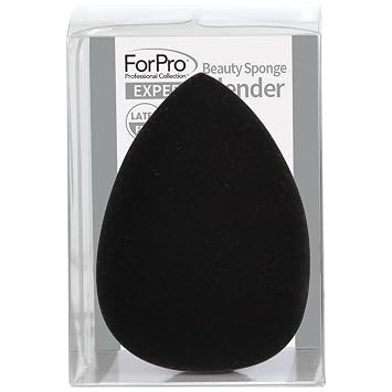 ForPro Professional Collection Expert Beauty - Batidora de esponja, esponja de maquillaje premium, sin látex, 100% vegana y libre de crueldad, color negro