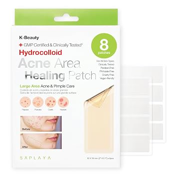 Saplaya K-Beauty - Parches hidrocoloides hidrocoloides para el cuidado de espinillas para el cuidado de espinillas 100% hidrocoloide para el acné, parche curativo para el acné, hecho en Corea del Sur