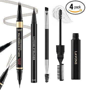 Eyebrow Makeup Kit,Waterproof Brow Pencil,Gel,Eyeliner-Soft Brown