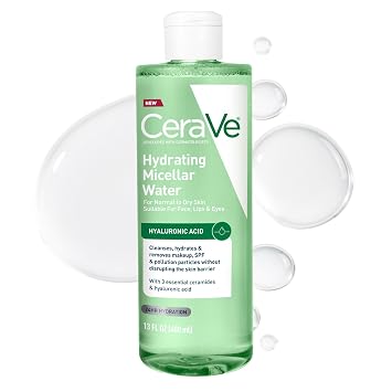 CeraVe Agua micelar hidratante, limpiador facial y removedor de maquillaje