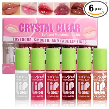 Yasovigi Juego de 6 colores de aceite labial con tinte, set de aceite labial acuoso con tinte, pintalabios líquido con brillo hidratante, tinte multiusos para labios y mejillas, no pegajoso, alto