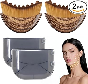 Cepillo facial de contorno linfático, cepillo de drenaje linfático con cerdas súper suaves, cepillo facial linfático para reducir la hinchazón y definir la línea de la mandíbula, cepillo para esculpir