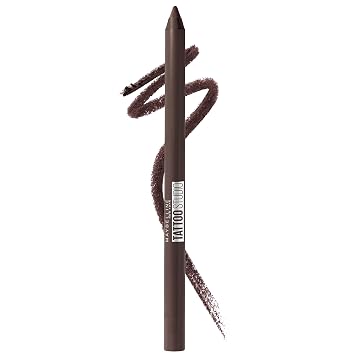 Maybelline TattooStudio - Lápiz delineador de ojos afilable, gel de larga duración, color marrón oscuro (Bold Brown), 0.04 onzas