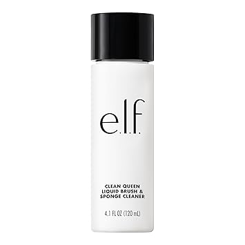 e.l.f. Clean Queen Limpiador Líquido para Brochas y Esponjas, Limpiador de Espuma Suave para Eliminar Restos de Maquillaje, Suciedad y Mugre, Vegano y Libre de Crueldad, 4.1 oz