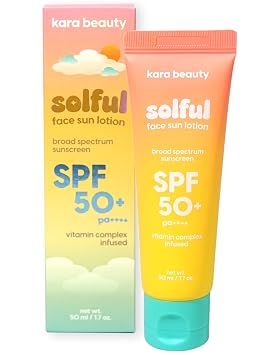 Kara Beauty SOLFUL - Loción solar facial SPF 50+ PA ++++ protector solar facial coreano, sin fundición blanca, 1.7 onzas