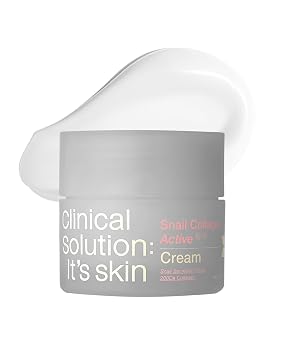 It'S SKIN Crema de colágeno Active Snail de 1.69 onzas líquidas, crema facial reafirmante con mucina de caracol, doble colágeno y liposoma para elasticidad, humedad duradera, crema hidratante no grasa, cuidado de la piel coreano