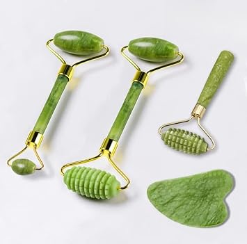 Masajeador facial Rodillo de jade Gua Sha Raspador
