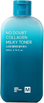 No Doubt Korean Collagen PDRN Milky Toner, Niacinamide 4% Brightening + Adenosine, 17-Peptide Complex, 24Hr Deep Hydration, 200ml/6.76 fl oz