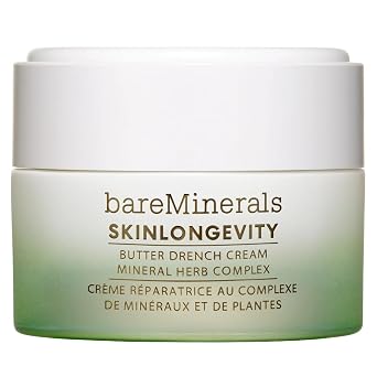 bareMinerals Butter Drench Crema facial rica restauradora, loción facial hidratante, ayuda a la piel a retener la humedad, alivia la piel seca, no comedogénica, vegana