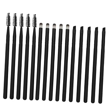 LIFKOME Juego completo de brochas de maquillaje, 15 piezas, brochas de maquillaje profesionales para cejas y labios para pestañas sensibles