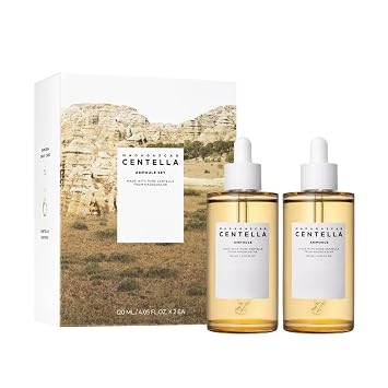 Madagascar centella Ampolla Set, hidratante facial con centella asiática, cuidado coreano de la piel, paquete de 2, total 8.1 onzas líquidas